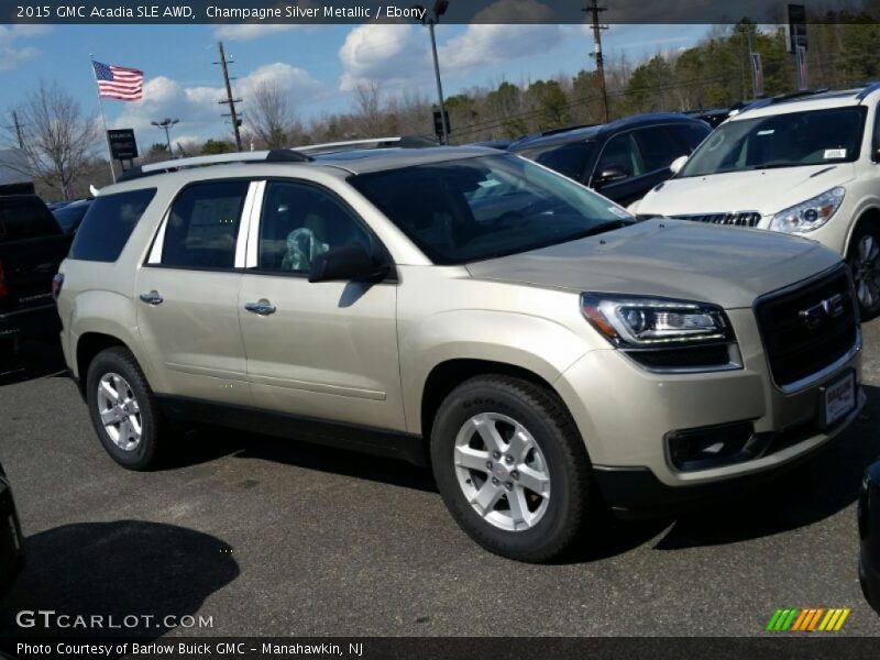 Champagne Silver Metallic / Ebony 2015 GMC Acadia SLE AWD