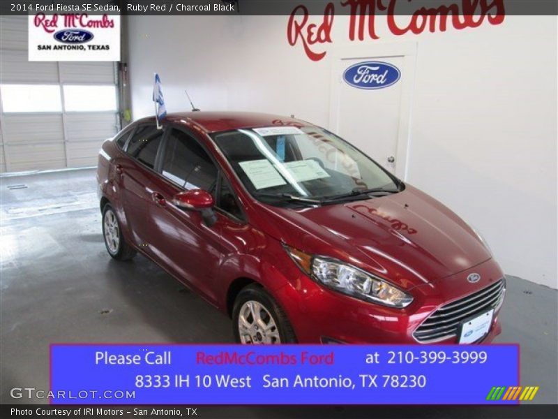 Ruby Red / Charcoal Black 2014 Ford Fiesta SE Sedan