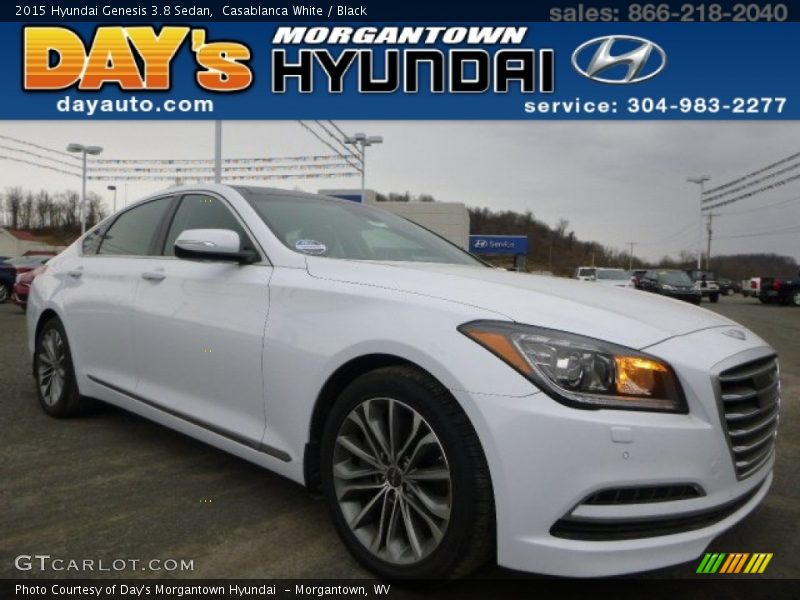 Casablanca White / Black 2015 Hyundai Genesis 3.8 Sedan