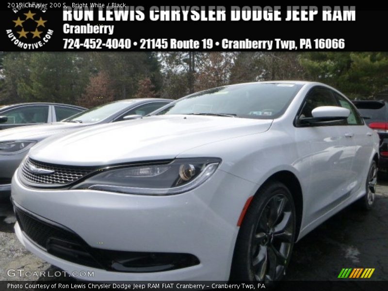 Bright White / Black 2015 Chrysler 200 S