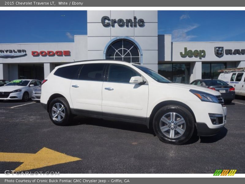 White / Ebony 2015 Chevrolet Traverse LT