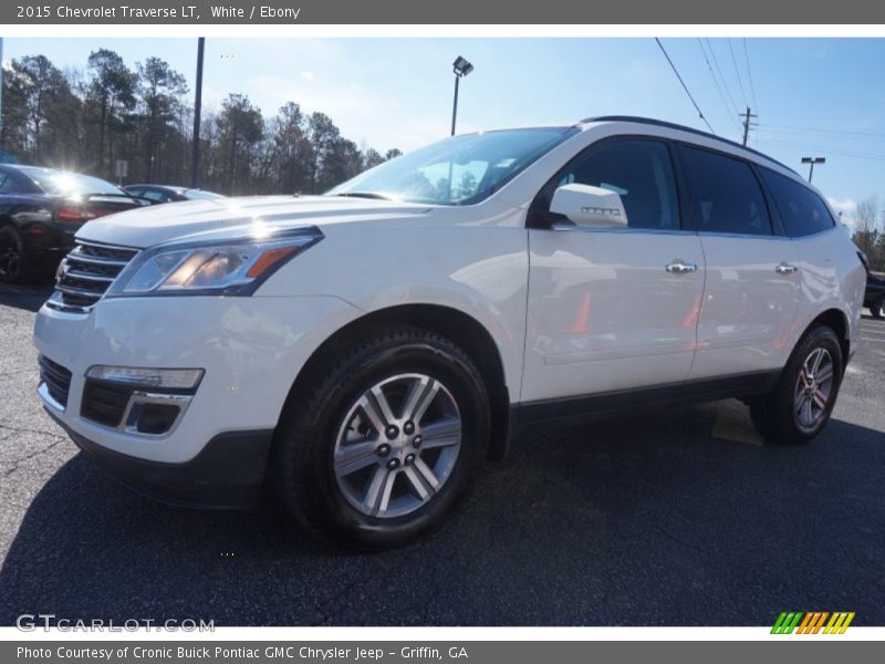 White / Ebony 2015 Chevrolet Traverse LT