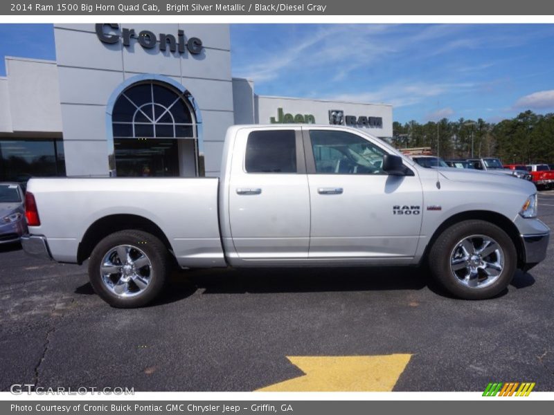 Bright Silver Metallic / Black/Diesel Gray 2014 Ram 1500 Big Horn Quad Cab