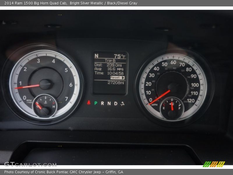 Bright Silver Metallic / Black/Diesel Gray 2014 Ram 1500 Big Horn Quad Cab