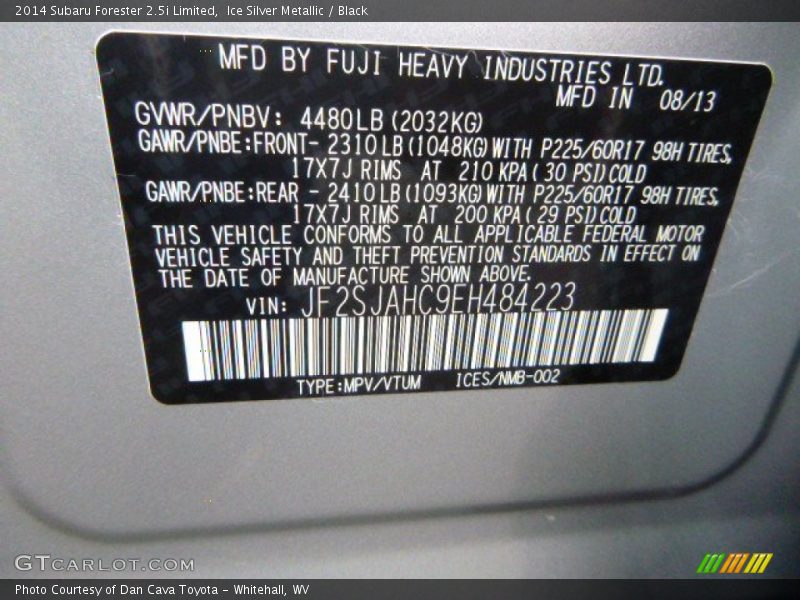 Ice Silver Metallic / Black 2014 Subaru Forester 2.5i Limited