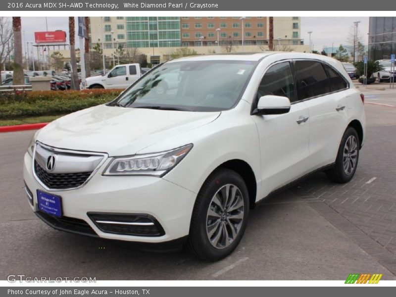 White Diamond Pearl / Graystone 2016 Acura MDX SH-AWD Technology