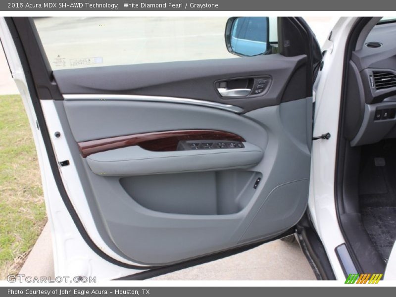 White Diamond Pearl / Graystone 2016 Acura MDX SH-AWD Technology