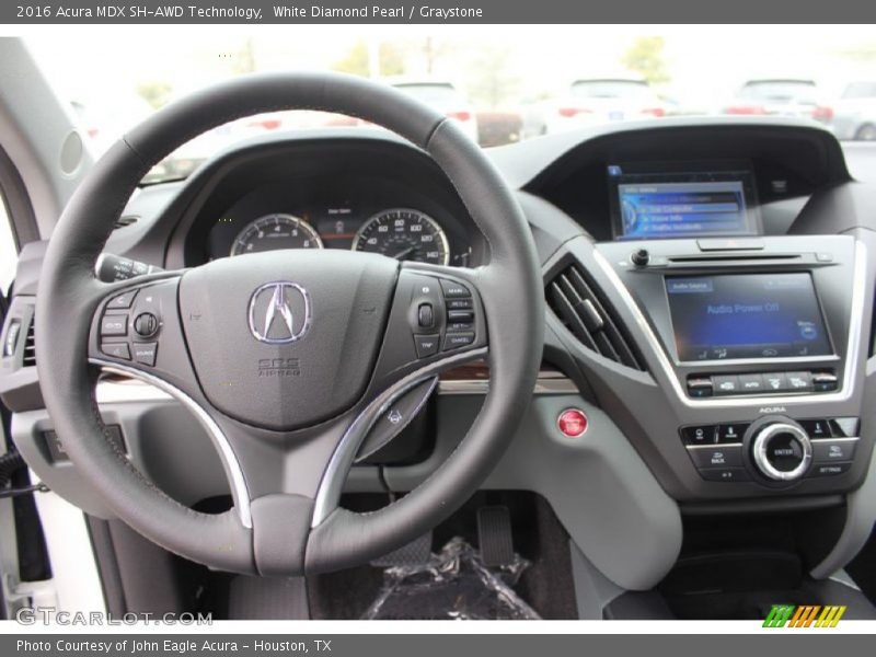 White Diamond Pearl / Graystone 2016 Acura MDX SH-AWD Technology