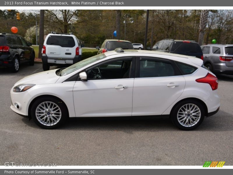 White Platinum / Charcoal Black 2013 Ford Focus Titanium Hatchback