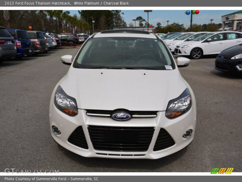 White Platinum / Charcoal Black 2013 Ford Focus Titanium Hatchback