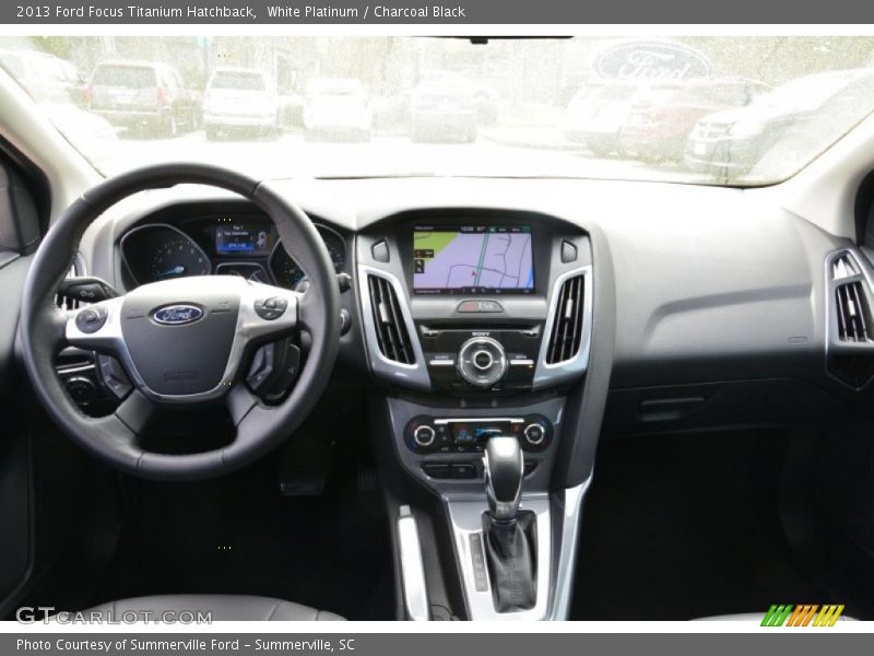 White Platinum / Charcoal Black 2013 Ford Focus Titanium Hatchback