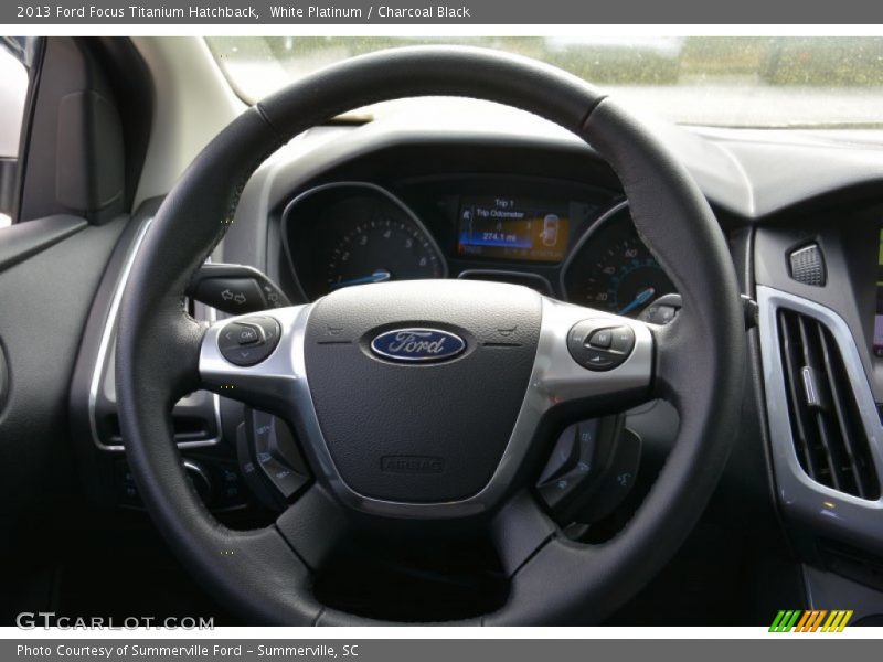 White Platinum / Charcoal Black 2013 Ford Focus Titanium Hatchback