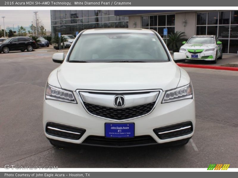 White Diamond Pearl / Graystone 2016 Acura MDX SH-AWD Technology