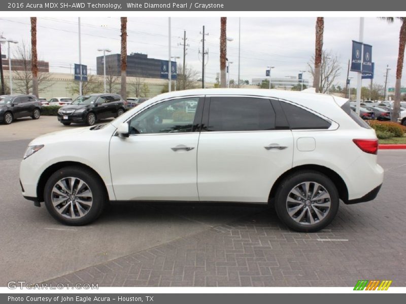 White Diamond Pearl / Graystone 2016 Acura MDX SH-AWD Technology