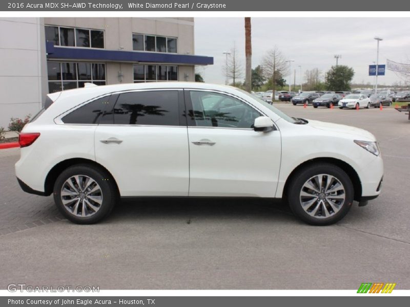 White Diamond Pearl / Graystone 2016 Acura MDX SH-AWD Technology