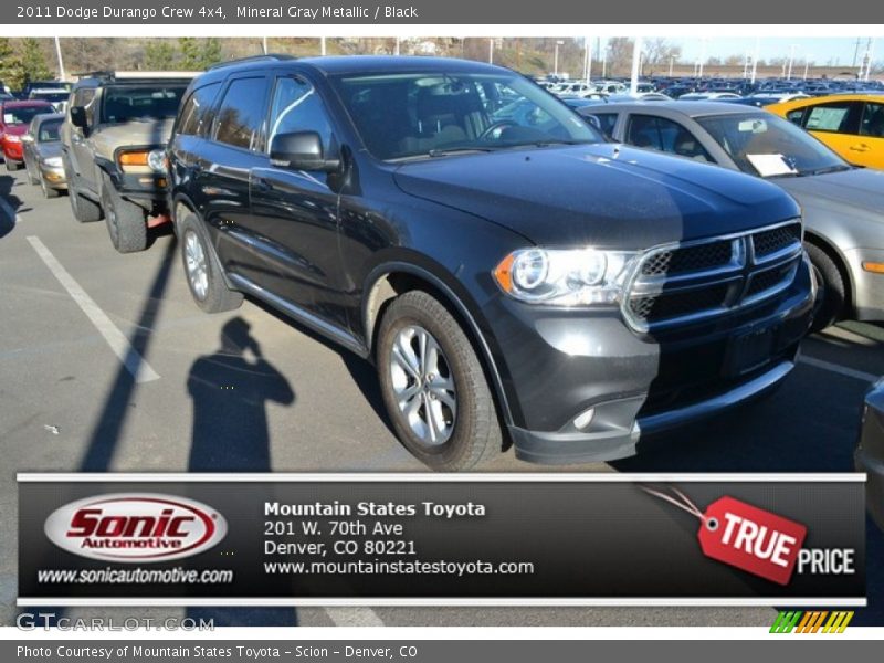 Mineral Gray Metallic / Black 2011 Dodge Durango Crew 4x4