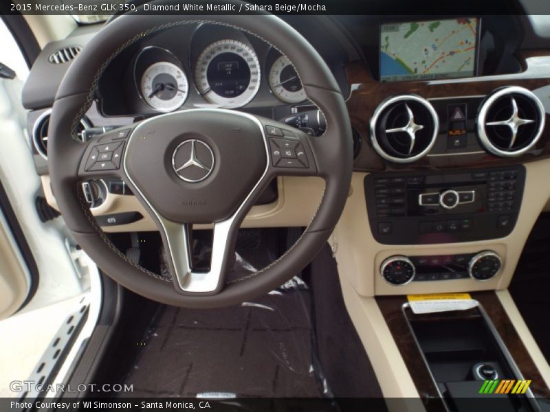 Diamond White Metallic / Sahara Beige/Mocha 2015 Mercedes-Benz GLK 350