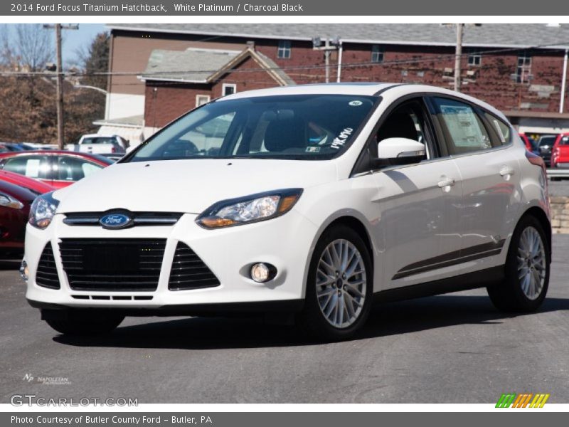 White Platinum / Charcoal Black 2014 Ford Focus Titanium Hatchback