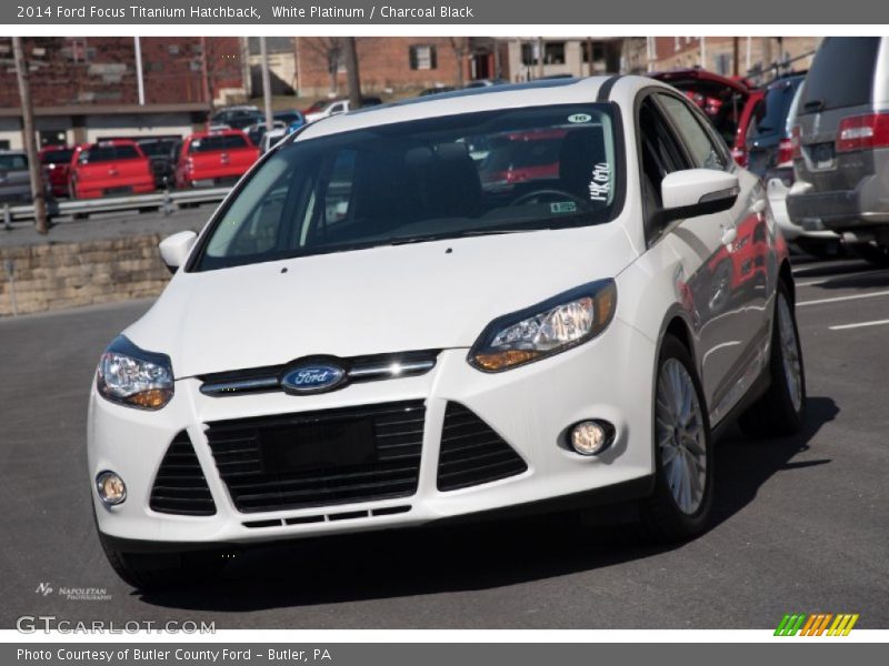 White Platinum / Charcoal Black 2014 Ford Focus Titanium Hatchback