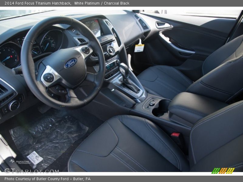 White Platinum / Charcoal Black 2014 Ford Focus Titanium Hatchback