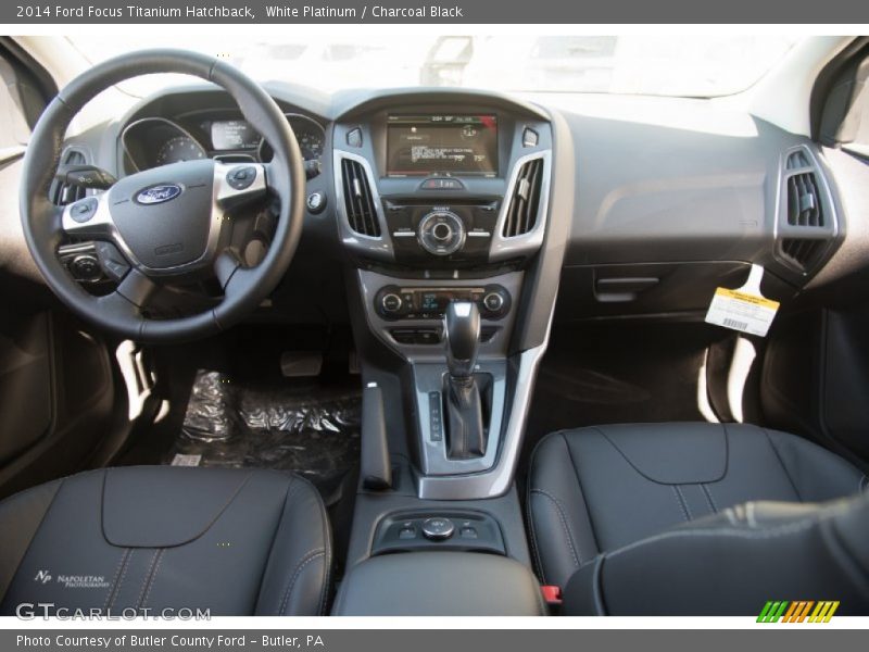 White Platinum / Charcoal Black 2014 Ford Focus Titanium Hatchback