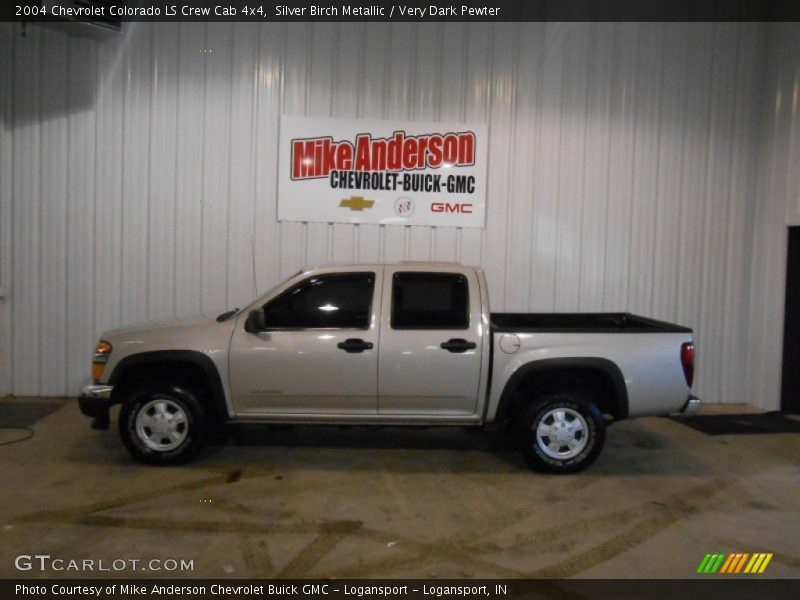 Silver Birch Metallic / Very Dark Pewter 2004 Chevrolet Colorado LS Crew Cab 4x4