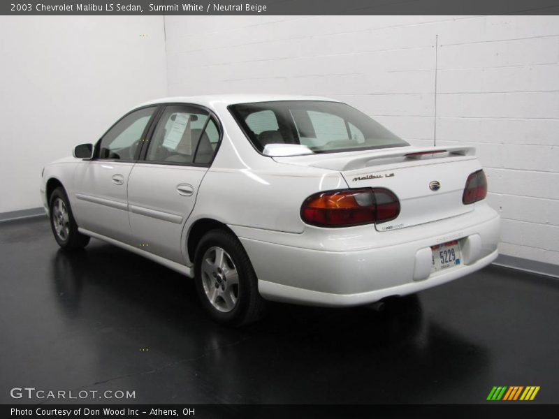 Summit White / Neutral Beige 2003 Chevrolet Malibu LS Sedan