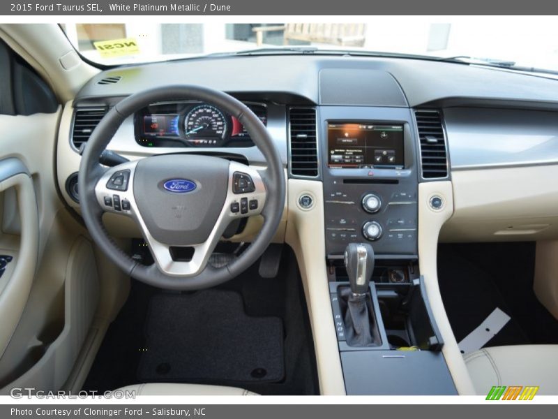 White Platinum Metallic / Dune 2015 Ford Taurus SEL