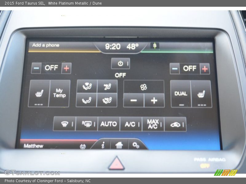 White Platinum Metallic / Dune 2015 Ford Taurus SEL