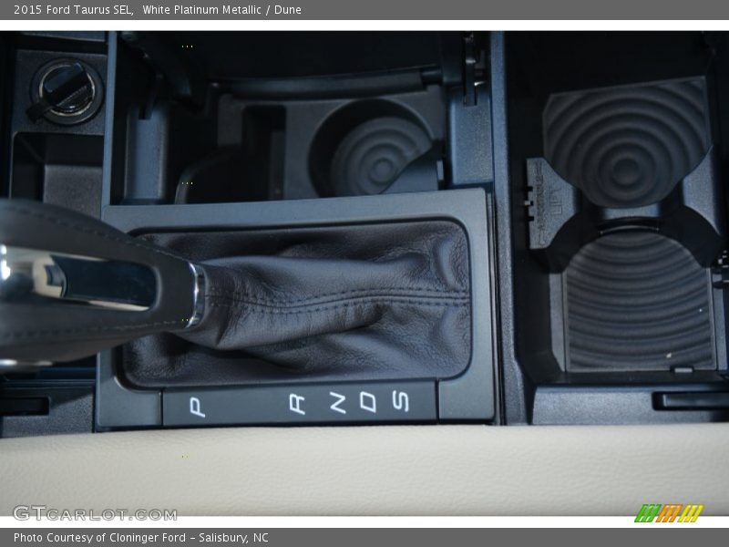 White Platinum Metallic / Dune 2015 Ford Taurus SEL