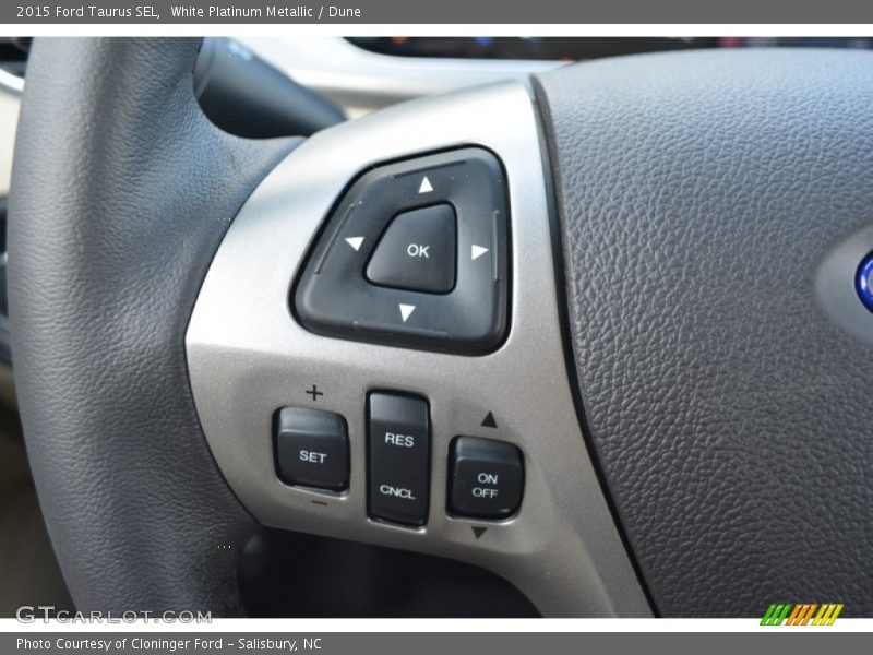 White Platinum Metallic / Dune 2015 Ford Taurus SEL