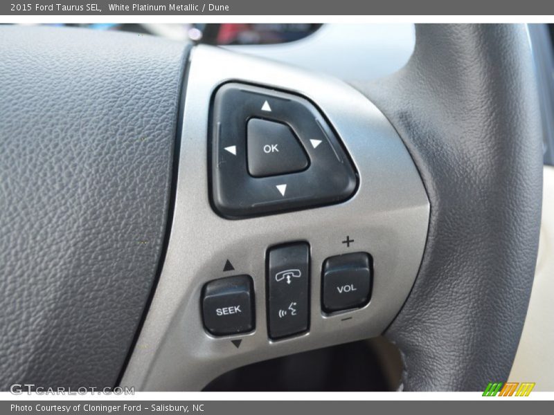 White Platinum Metallic / Dune 2015 Ford Taurus SEL