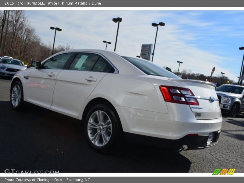 White Platinum Metallic / Dune 2015 Ford Taurus SEL