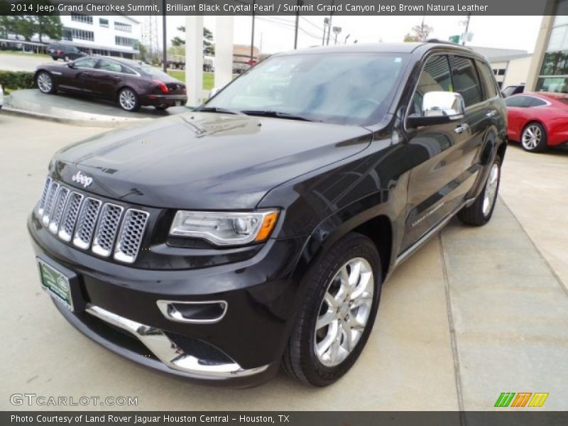 Brilliant Black Crystal Pearl / Summit Grand Canyon Jeep Brown Natura Leather 2014 Jeep Grand Cherokee Summit