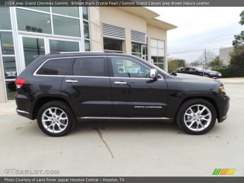 Brilliant Black Crystal Pearl / Summit Grand Canyon Jeep Brown Natura Leather 2014 Jeep Grand Cherokee Summit