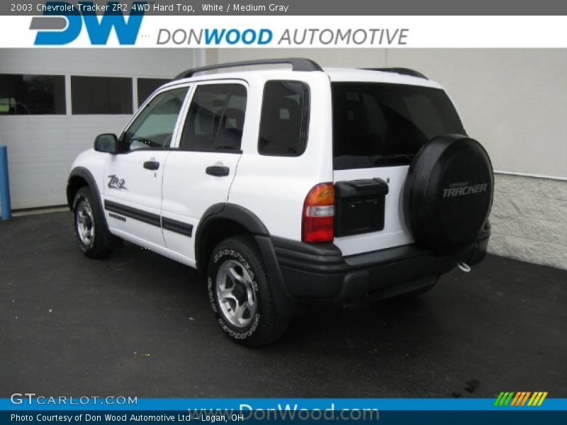White / Medium Gray 2003 Chevrolet Tracker ZR2 4WD Hard Top