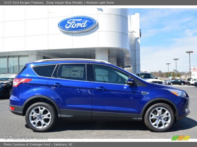 Deep Impact Blue Metallic / Medium Light Stone 2015 Ford Escape Titanium