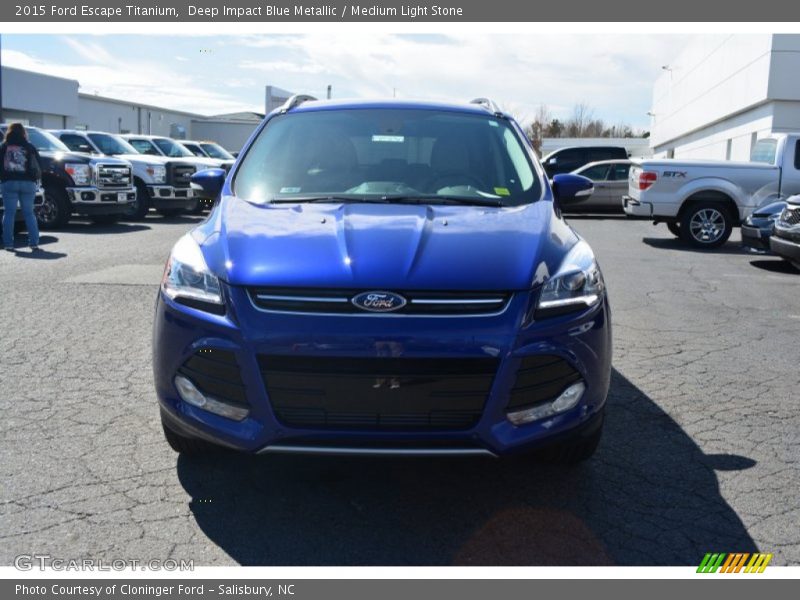 Deep Impact Blue Metallic / Medium Light Stone 2015 Ford Escape Titanium