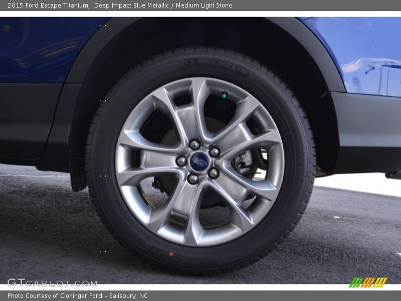 Deep Impact Blue Metallic / Medium Light Stone 2015 Ford Escape Titanium