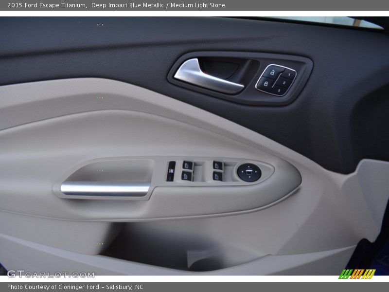 Deep Impact Blue Metallic / Medium Light Stone 2015 Ford Escape Titanium