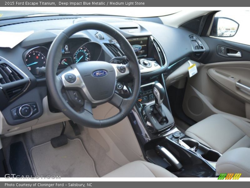 Deep Impact Blue Metallic / Medium Light Stone 2015 Ford Escape Titanium
