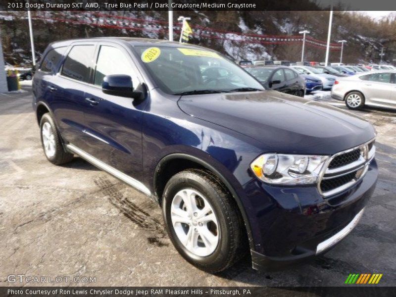 True Blue Pearl / Dark Graystone/Medium Graystone 2013 Dodge Durango SXT AWD