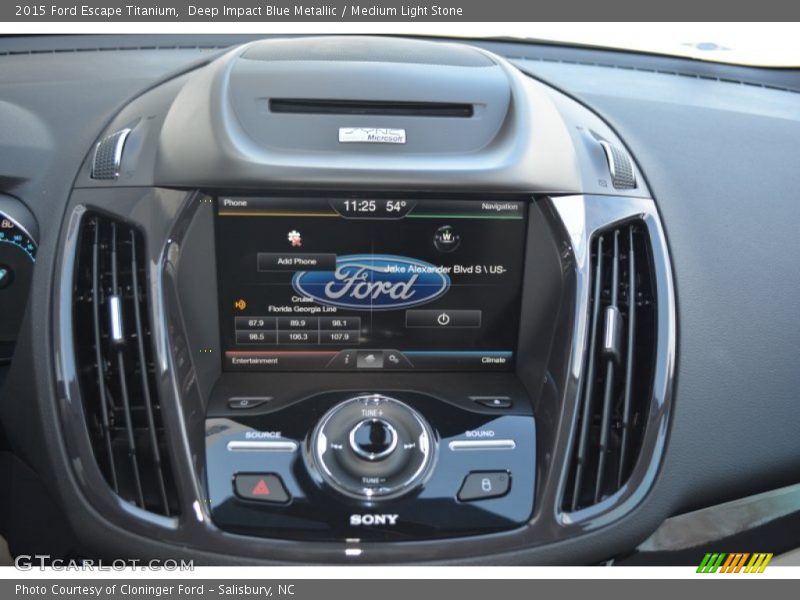 Deep Impact Blue Metallic / Medium Light Stone 2015 Ford Escape Titanium