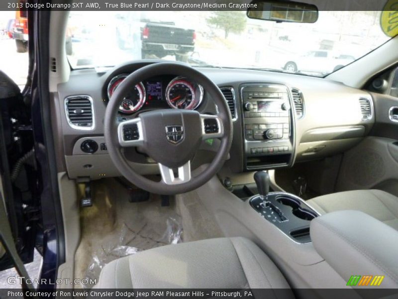 True Blue Pearl / Dark Graystone/Medium Graystone 2013 Dodge Durango SXT AWD