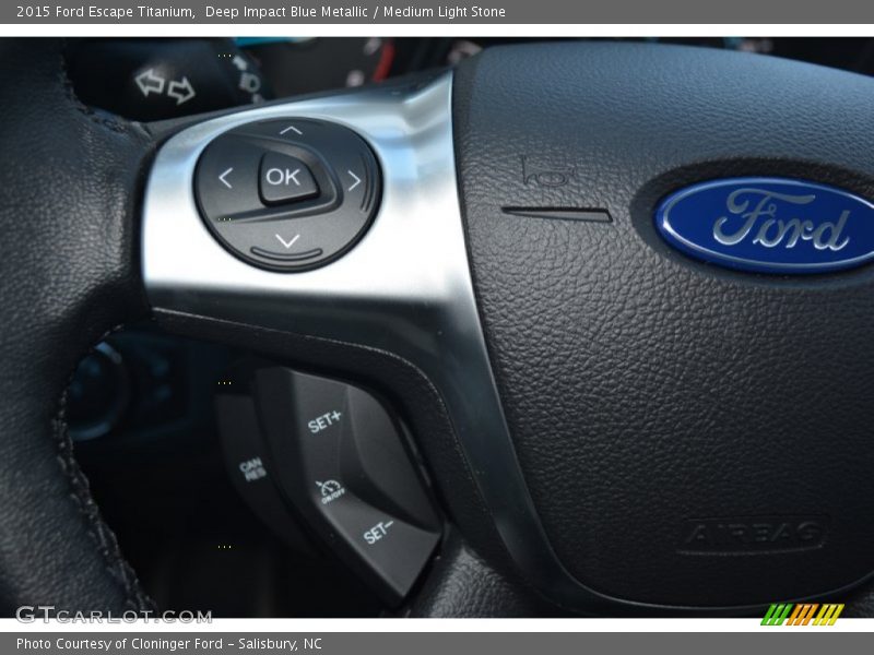 Deep Impact Blue Metallic / Medium Light Stone 2015 Ford Escape Titanium