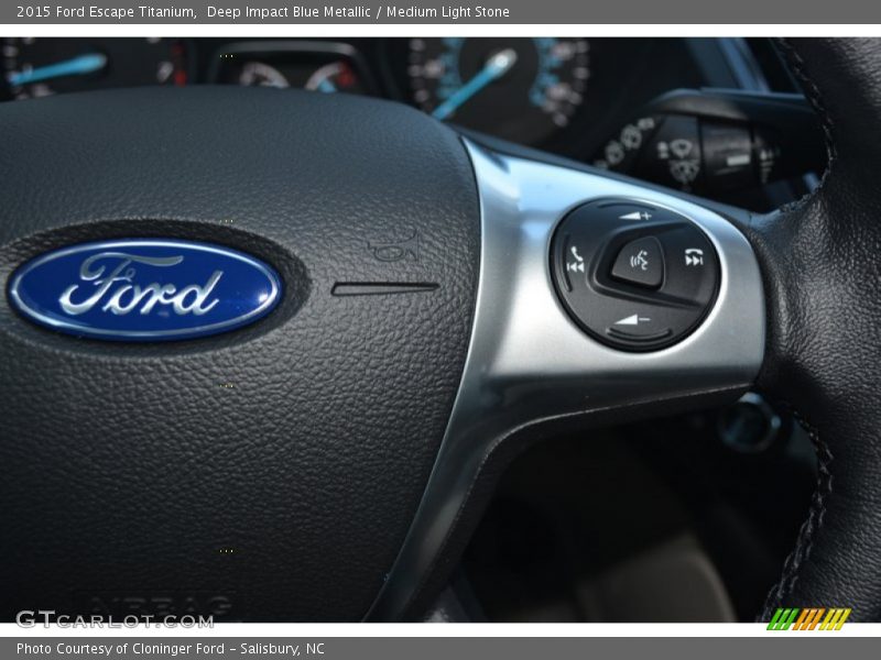 Deep Impact Blue Metallic / Medium Light Stone 2015 Ford Escape Titanium
