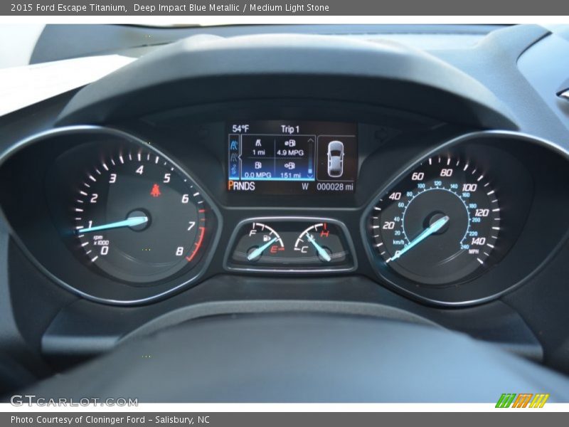 Deep Impact Blue Metallic / Medium Light Stone 2015 Ford Escape Titanium
