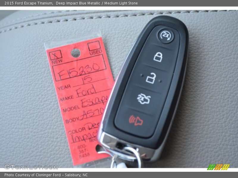 Deep Impact Blue Metallic / Medium Light Stone 2015 Ford Escape Titanium