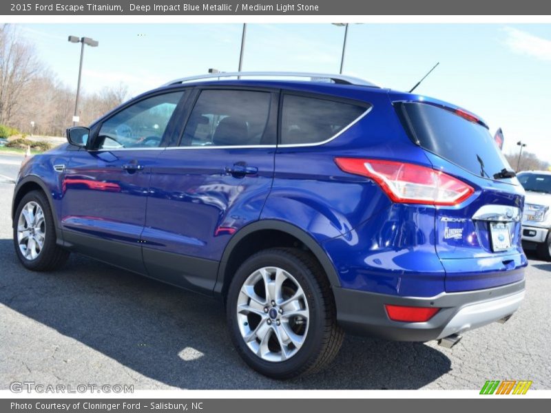 Deep Impact Blue Metallic / Medium Light Stone 2015 Ford Escape Titanium