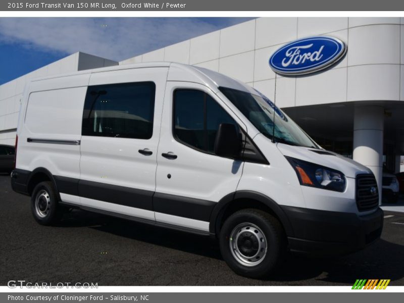 Oxford White / Pewter 2015 Ford Transit Van 150 MR Long